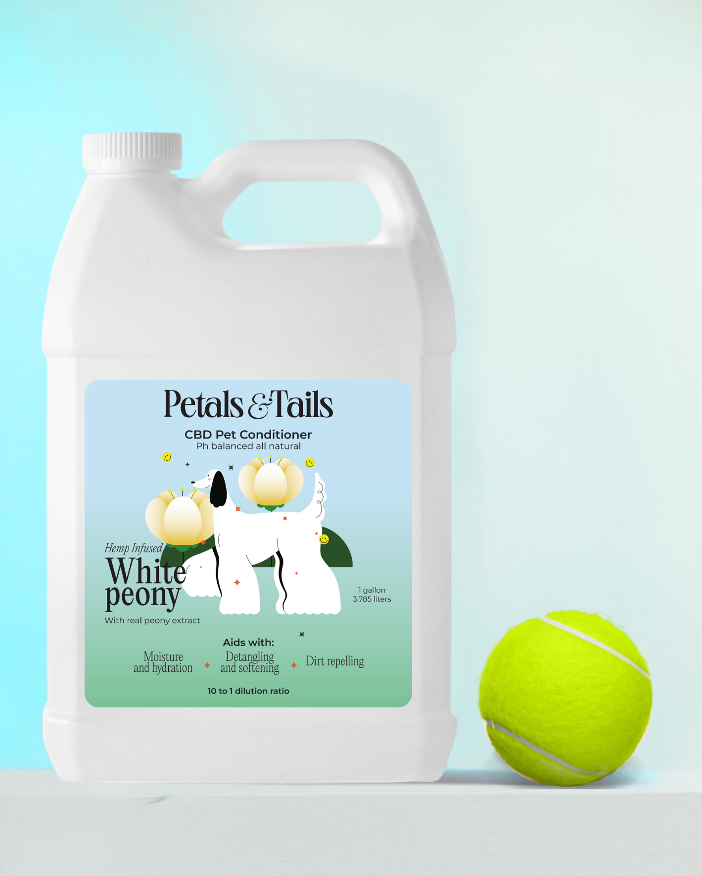 White Peony CBD Dog Conditioner - Gallon Bottle