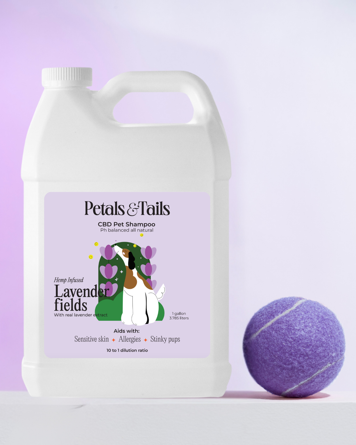 Lavender Fields CBD Dog Shampoo - Gallon Bottle